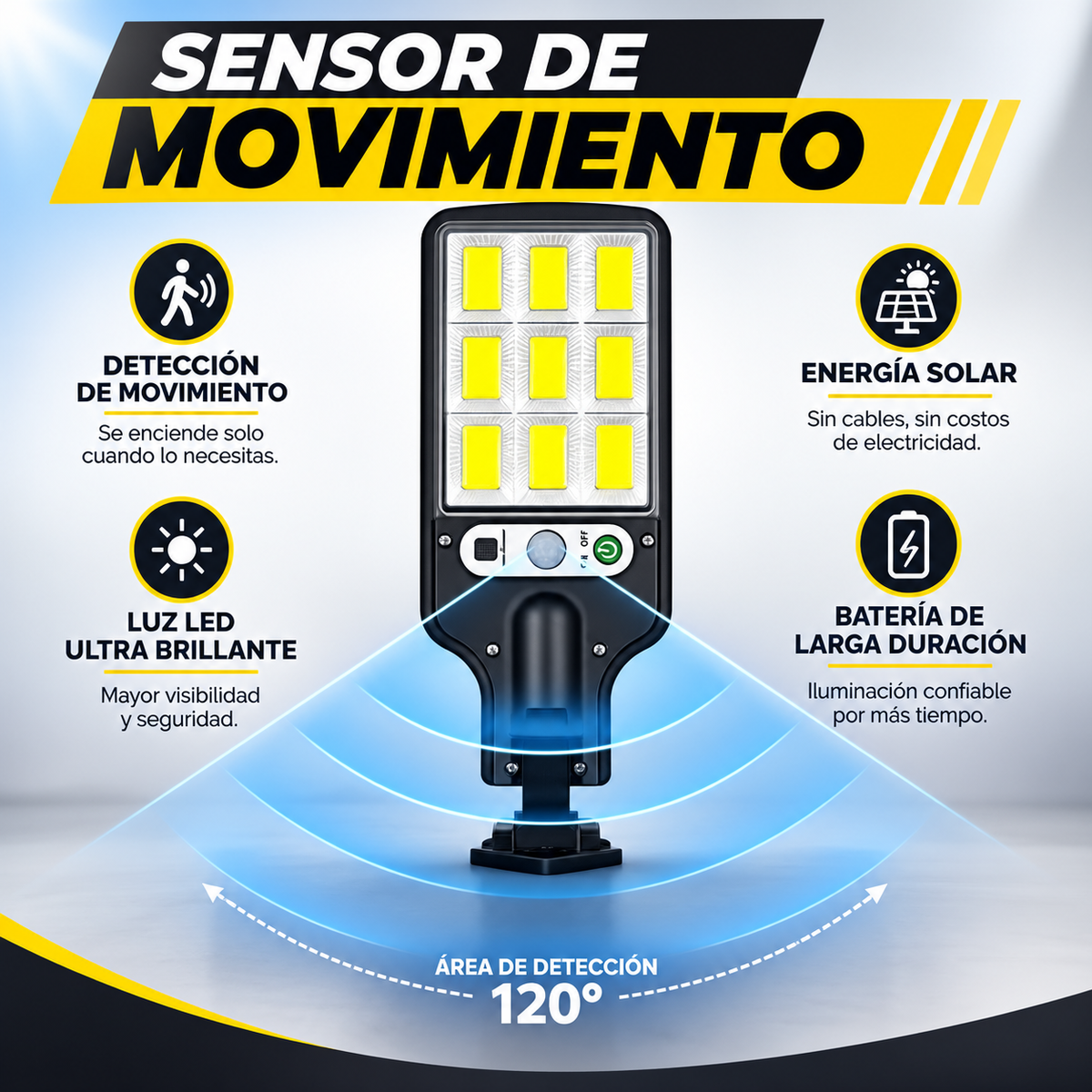Lámpara Solar LED Exterior 30W
